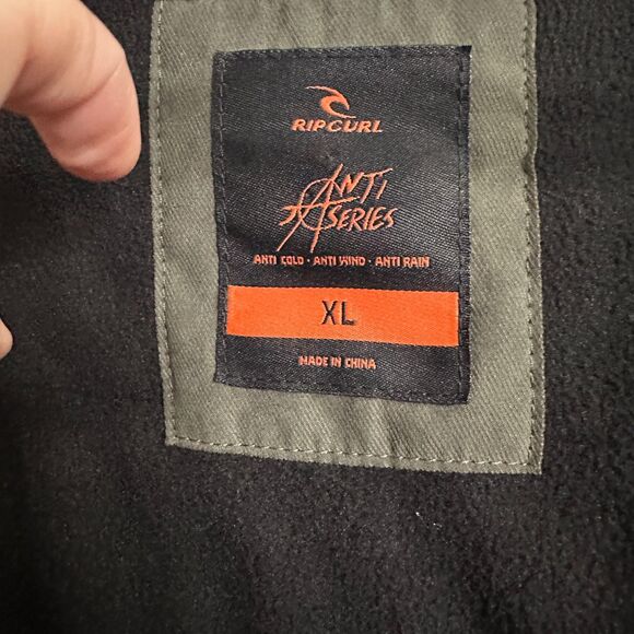 Rip Curl Anti-Series Jacket XL Men’s Hooded Windbreaker Dark Olive Green - Picture 8 of 10